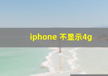 iphone 不显示4g